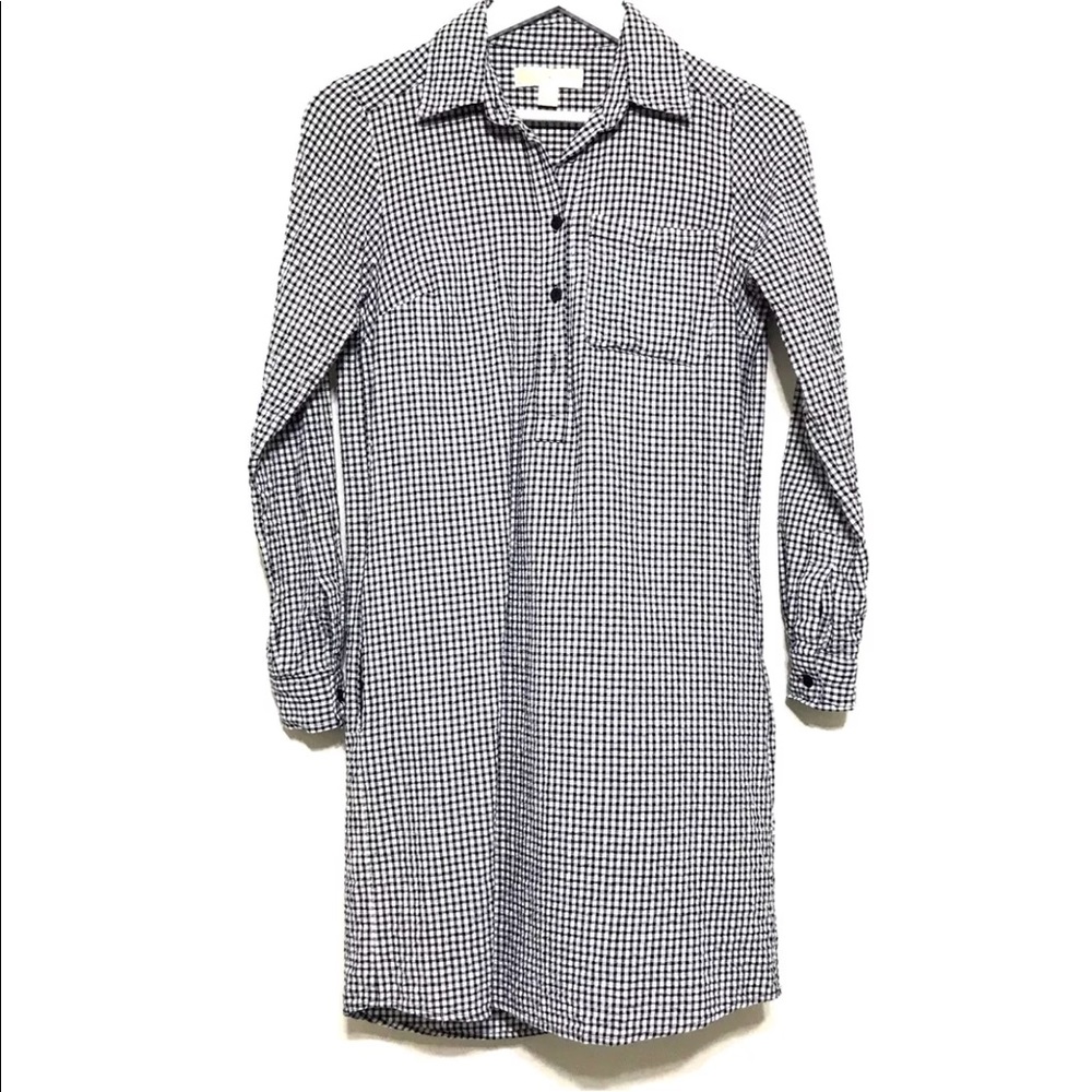 Michael Kors Plaid Button Down Shirt Dress XS